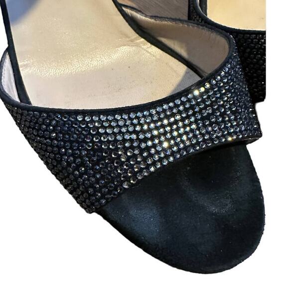 Jimmy Choo Crystal-Embellished Black Suede Heels | Size 11| Evening - Picture 6 of 9